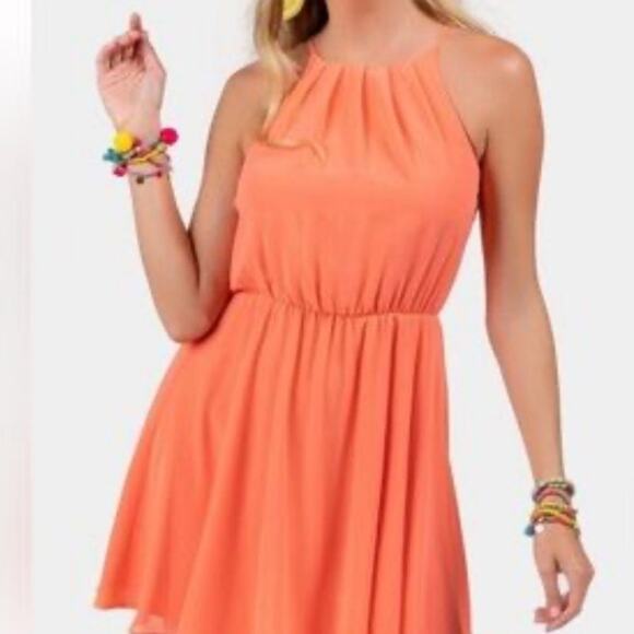 Francesca Blue Rain Peach Fit and Flare Dress NWT size S - Picture 1 of 8